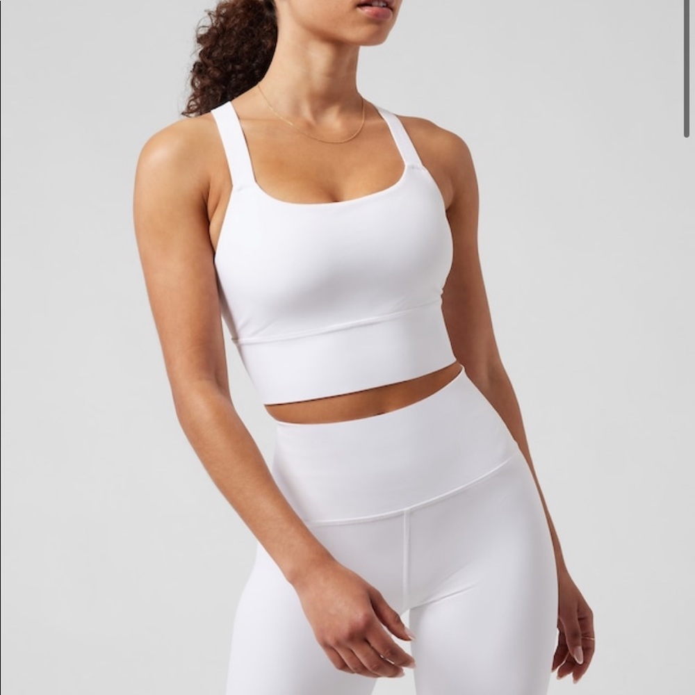 Athleta Warrior Longline Bra D-DD+ White Size Medium